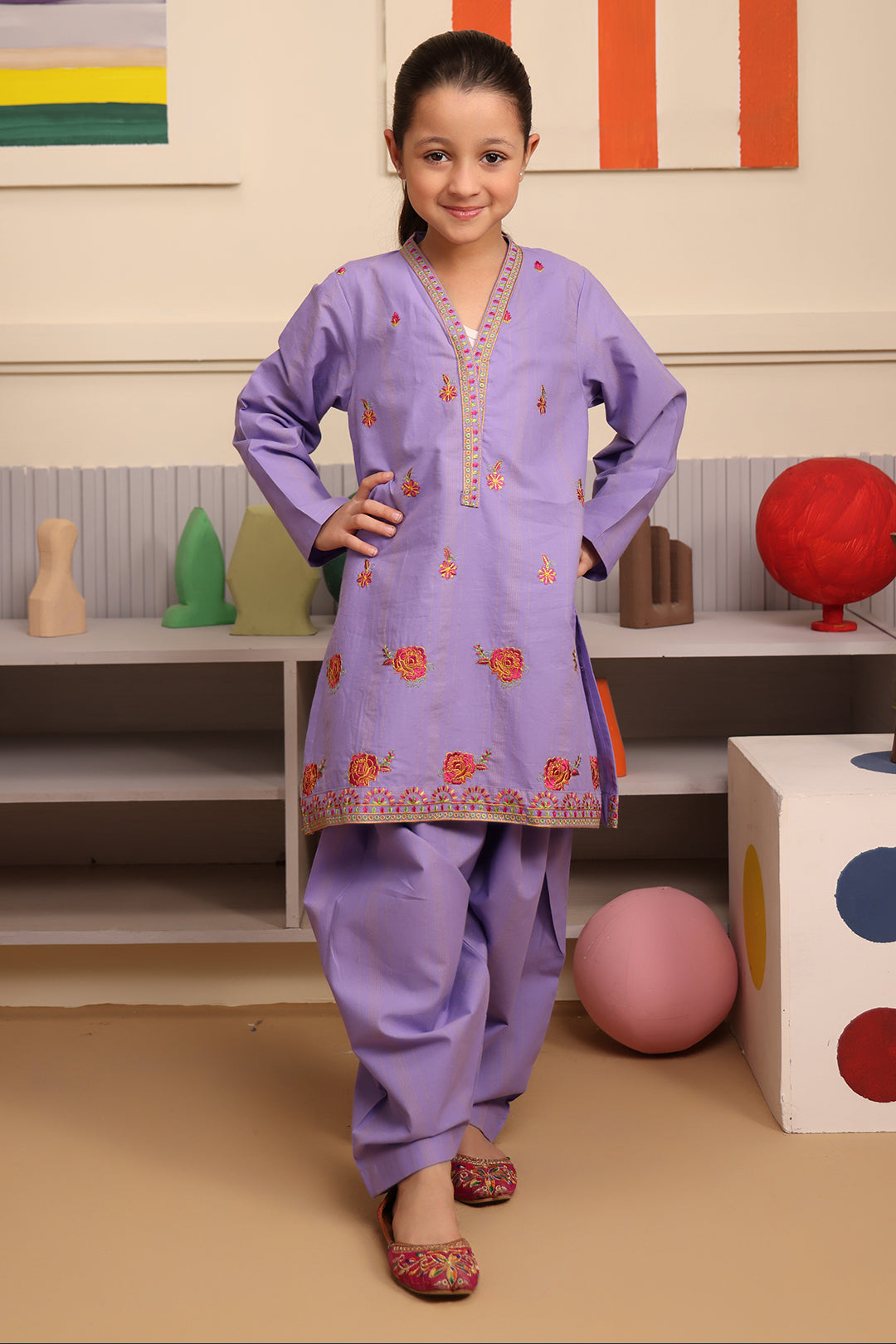 Zellbury Girls | 2 Piece Lawn | Embroidered Kurta Trouser - 2662 - House Of Hania
