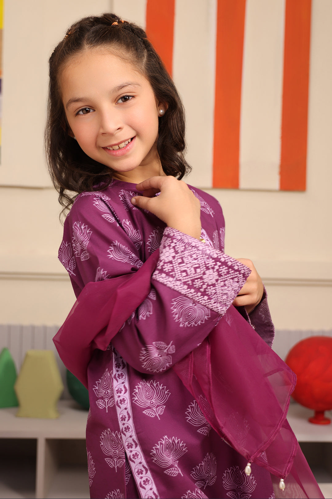 Zellbury Girls | 3 Piece Cambric | Embroidered Kurta Dupatta Trouser - 3664 - House Of Hania