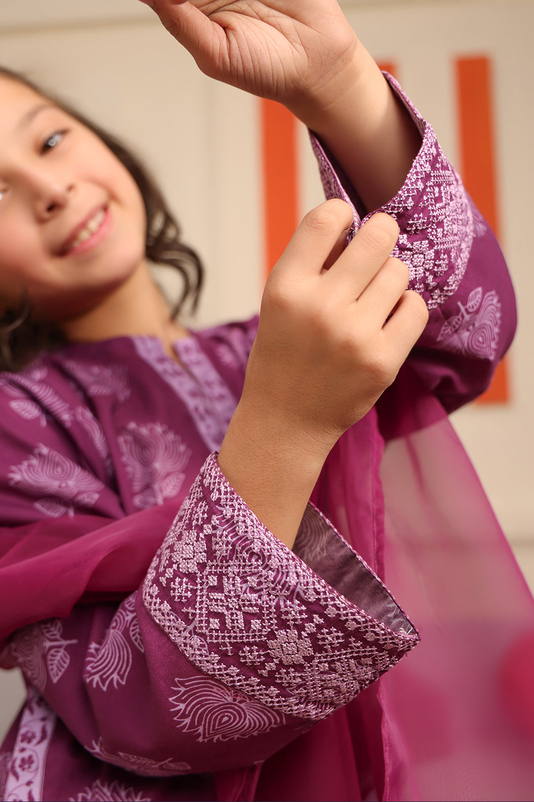 Zellbury Girls | 3 Piece Cambric | Embroidered Kurta Dupatta Trouser - 3664 - House Of Hania