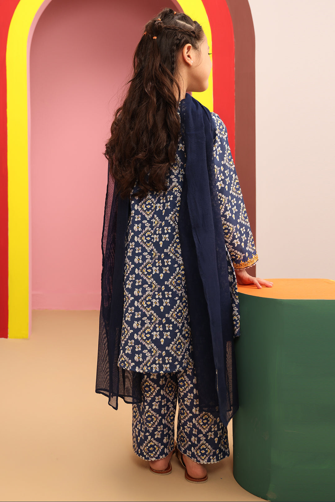 Zellbury Girls | 3 Piece Cambric | Embroidered Kurta Dupatta Trouser - 3821 - House Of Hania