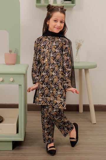 Zellbury Girls | 3 Piece Cambric | Embroidered Kurta Dupatta Trouser - 3823 - House Of Hania