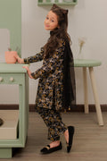 Zellbury Girls | 3 Piece Cambric | Embroidered Kurta Dupatta Trouser - 3823 - House Of Hania