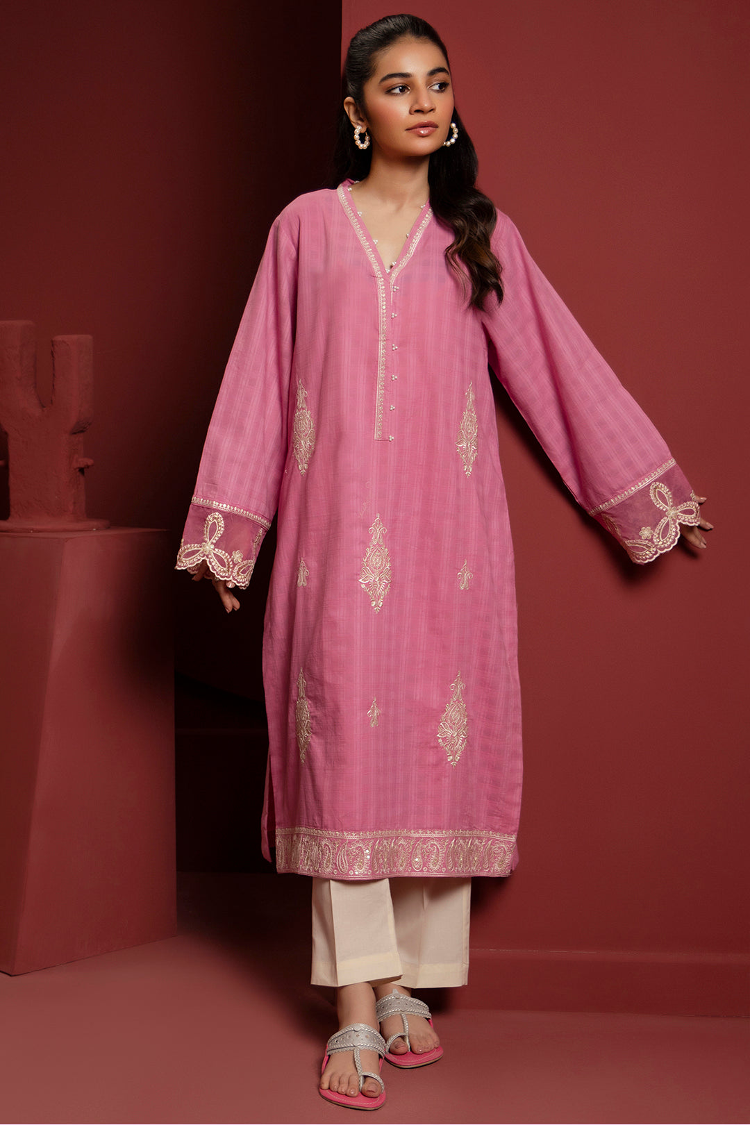 Zellbury | Summer Pret | Embroidered Kurta - 2056 - House Of Hania