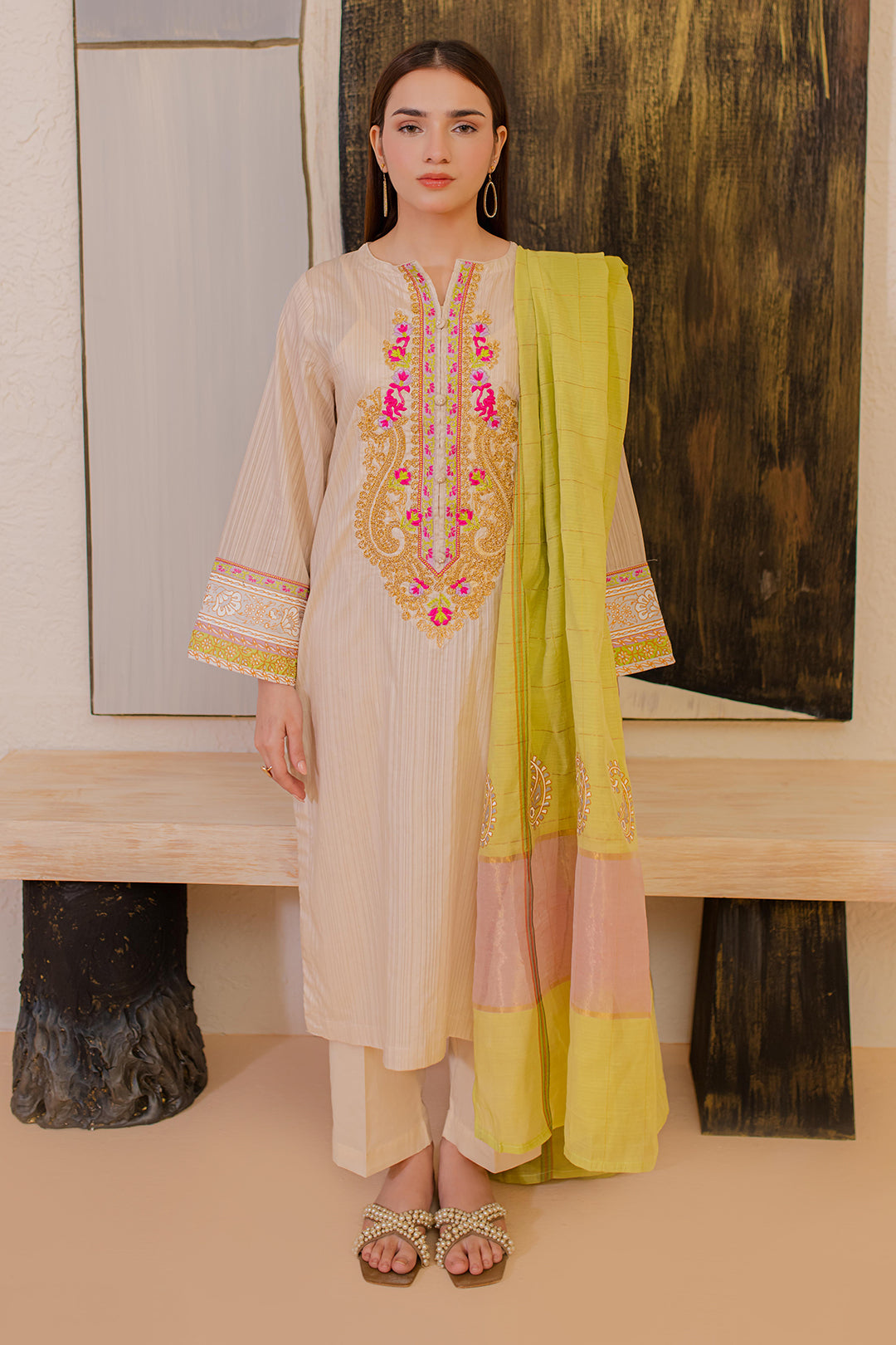 Zellbury | Summer Pret | Embroidered Kurta Dupatta - 1094 - House Of Hania