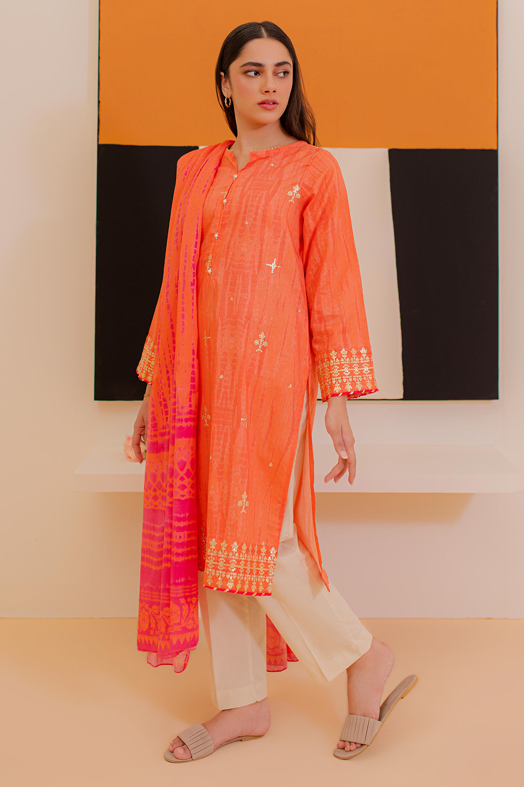 Zellbury | Summer Pret | Embroidered Kurta Dupatta - 1899 - House Of Hania