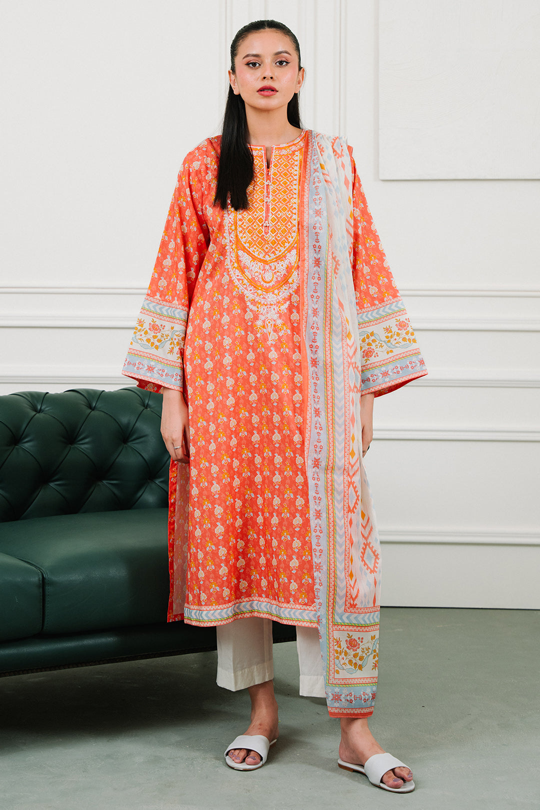 Zellbury | Summer Pret | Embroidered  Kurta Dupatta - 1902 - House Of Hania