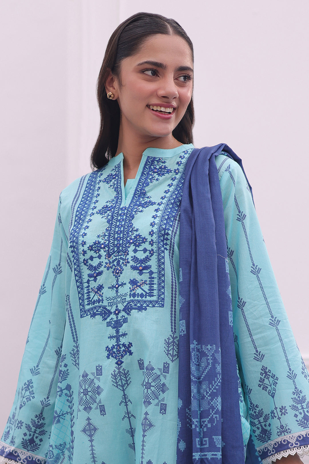 Zellbury | Summer Pret | Embroidered Kurta Dupatta - 1907 - House Of Hania