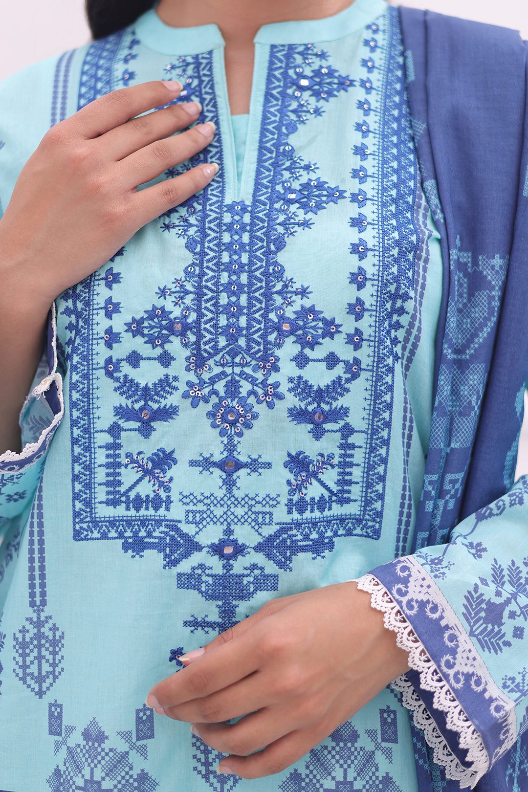 Zellbury | Summer Pret | Embroidered Kurta Dupatta - 1907 - House Of Hania