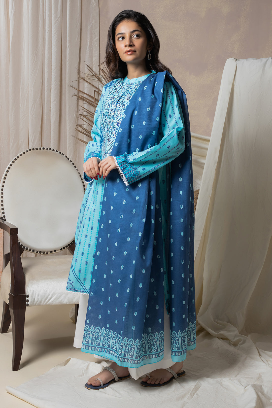 Zellbury | Summer Pret | Embroidered Kurta Dupatta - 2070 - House Of Hania