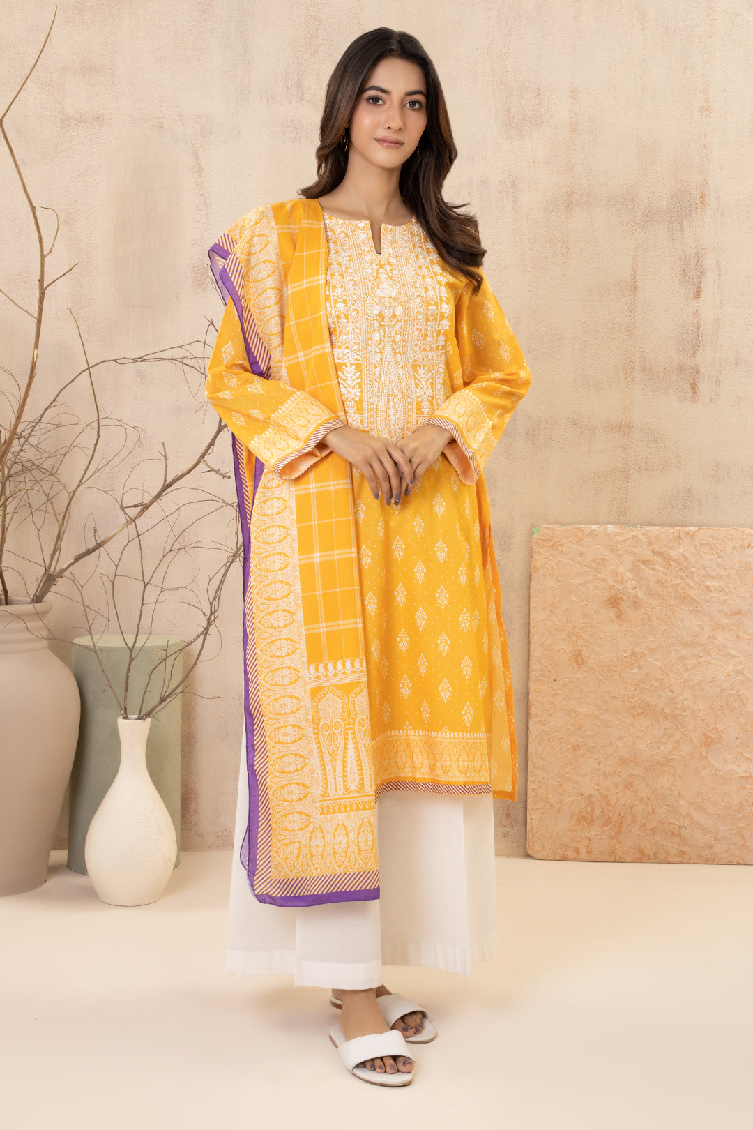 Zellbury | Summer Pret | Embroidered Kurta Dupatta - 2823 - House Of Hania
