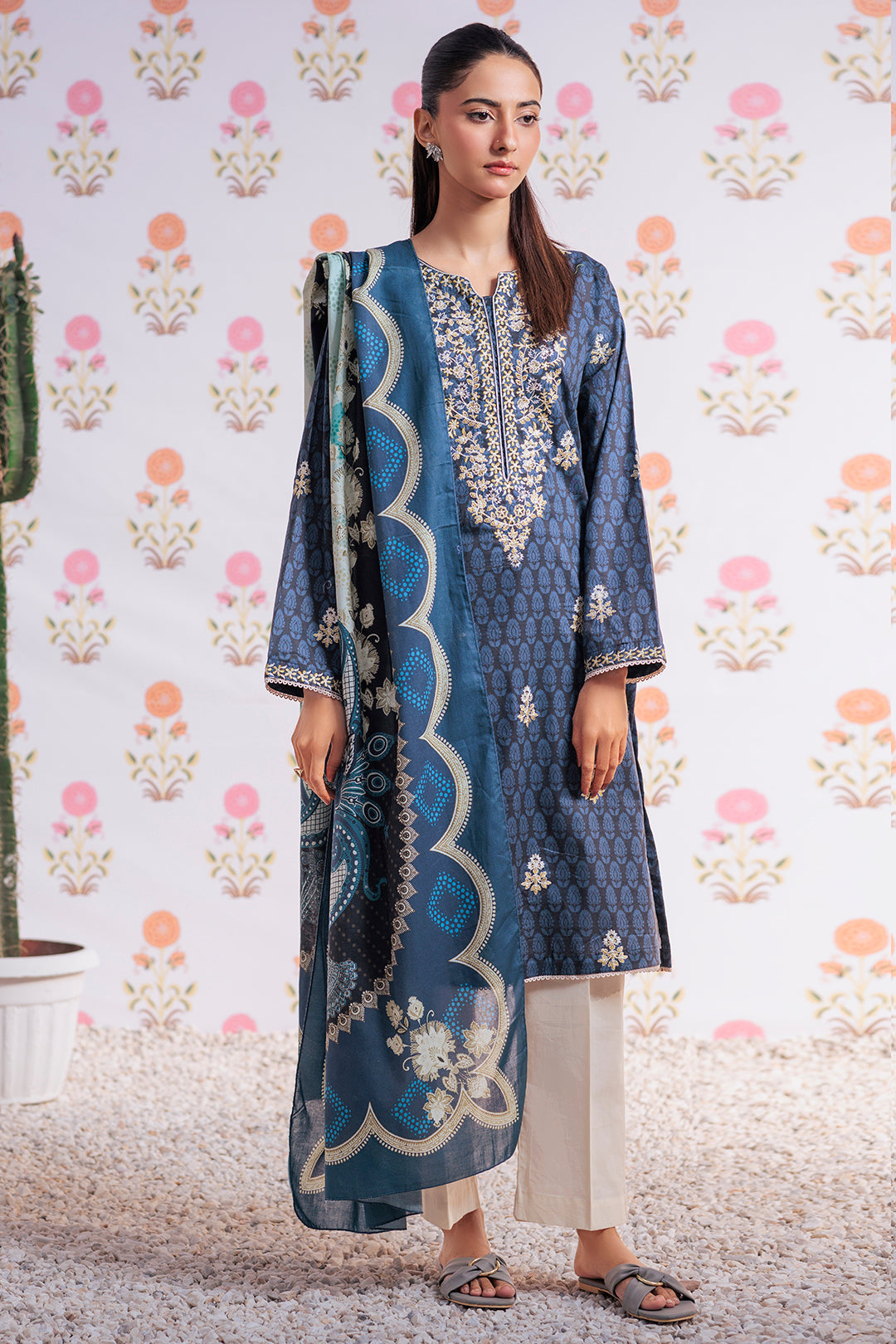 Zellbury | Summer Pret | Embroidered Kurta Dupatta - 2851 - House Of Hania