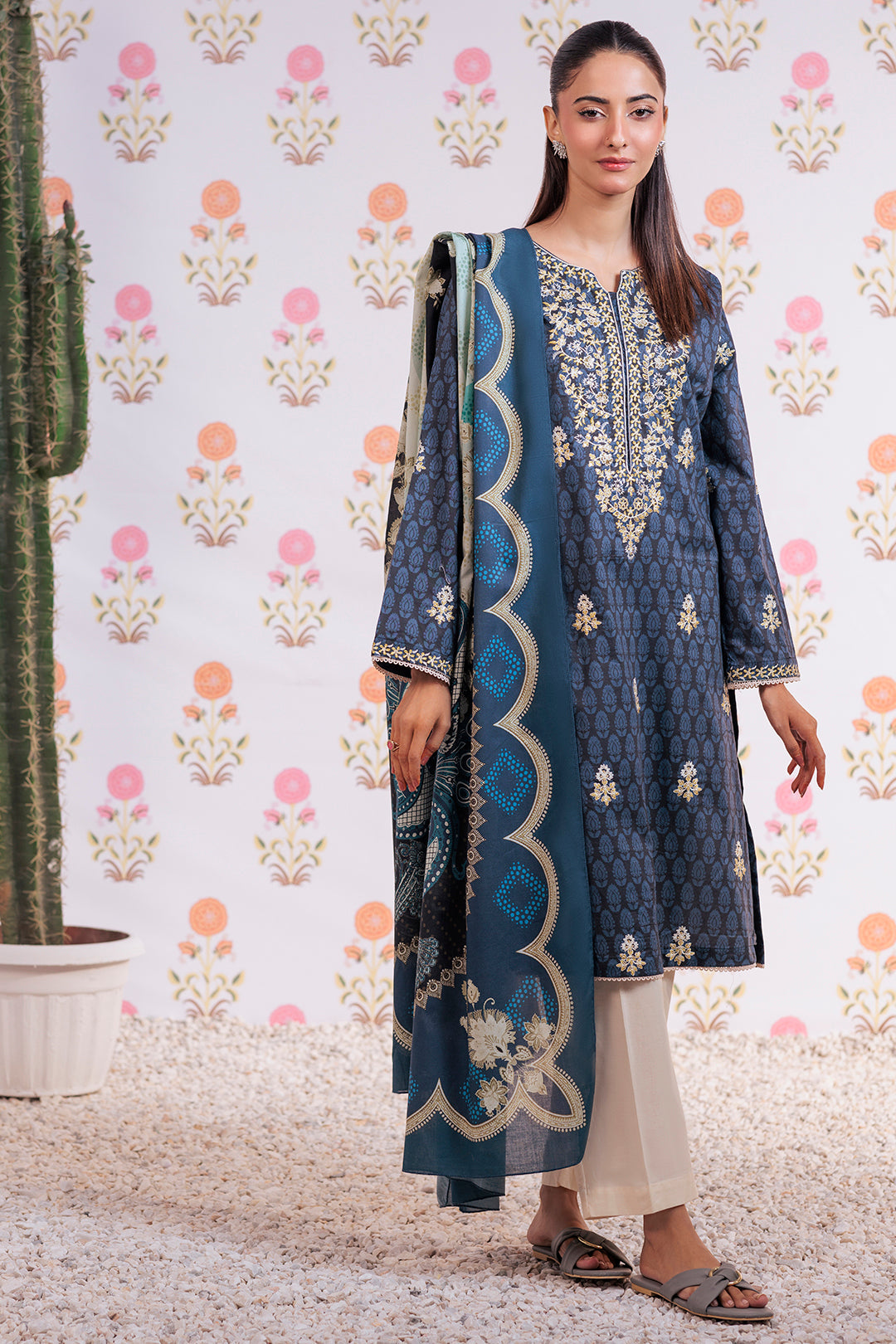 Zellbury | Summer Pret | Embroidered Kurta Dupatta - 2851 - House Of Hania