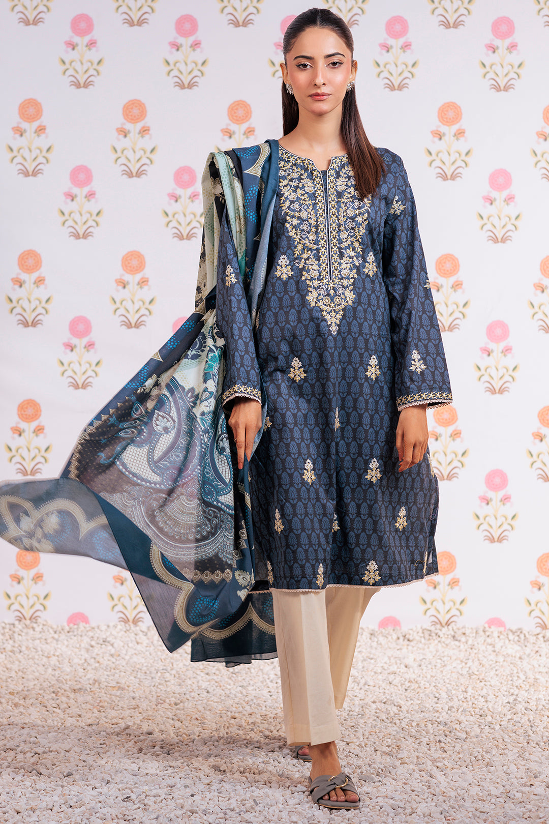 Zellbury | Summer Pret | Embroidered Kurta Dupatta - 2851 - House Of Hania