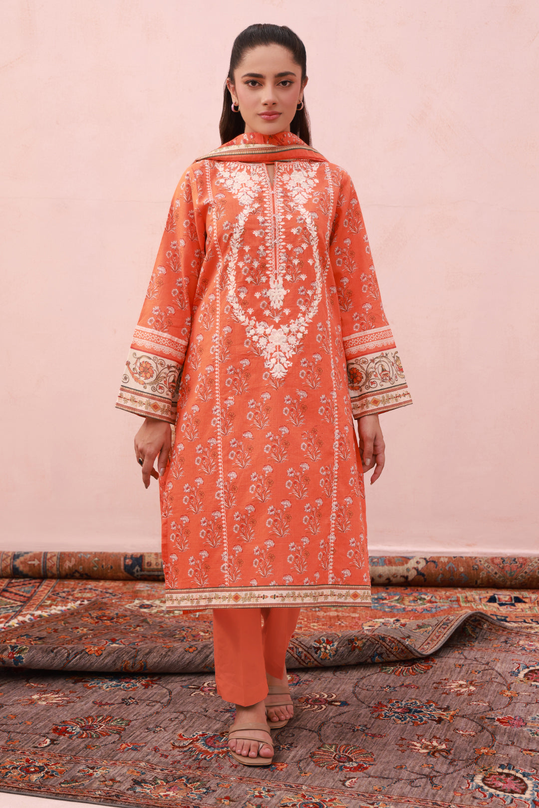 Zellbury | Summer Pret | Embroidered Kurta Dupatta Trouser - 1962 - House Of Hania