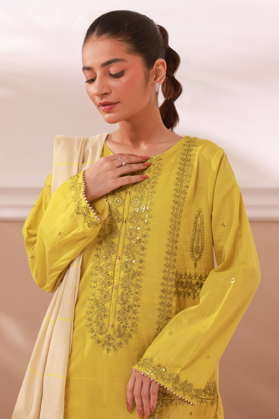 Zellbury | Summer Pret | Embroidered Kurta Dupatta Trouser - 1963 - House Of Hania