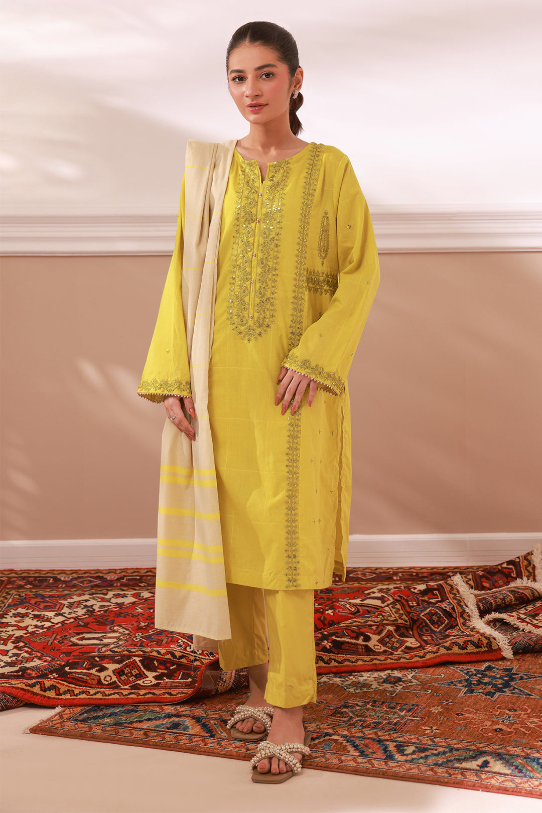 Zellbury | Summer Pret | Embroidered Kurta Dupatta Trouser - 1963 - House Of Hania
