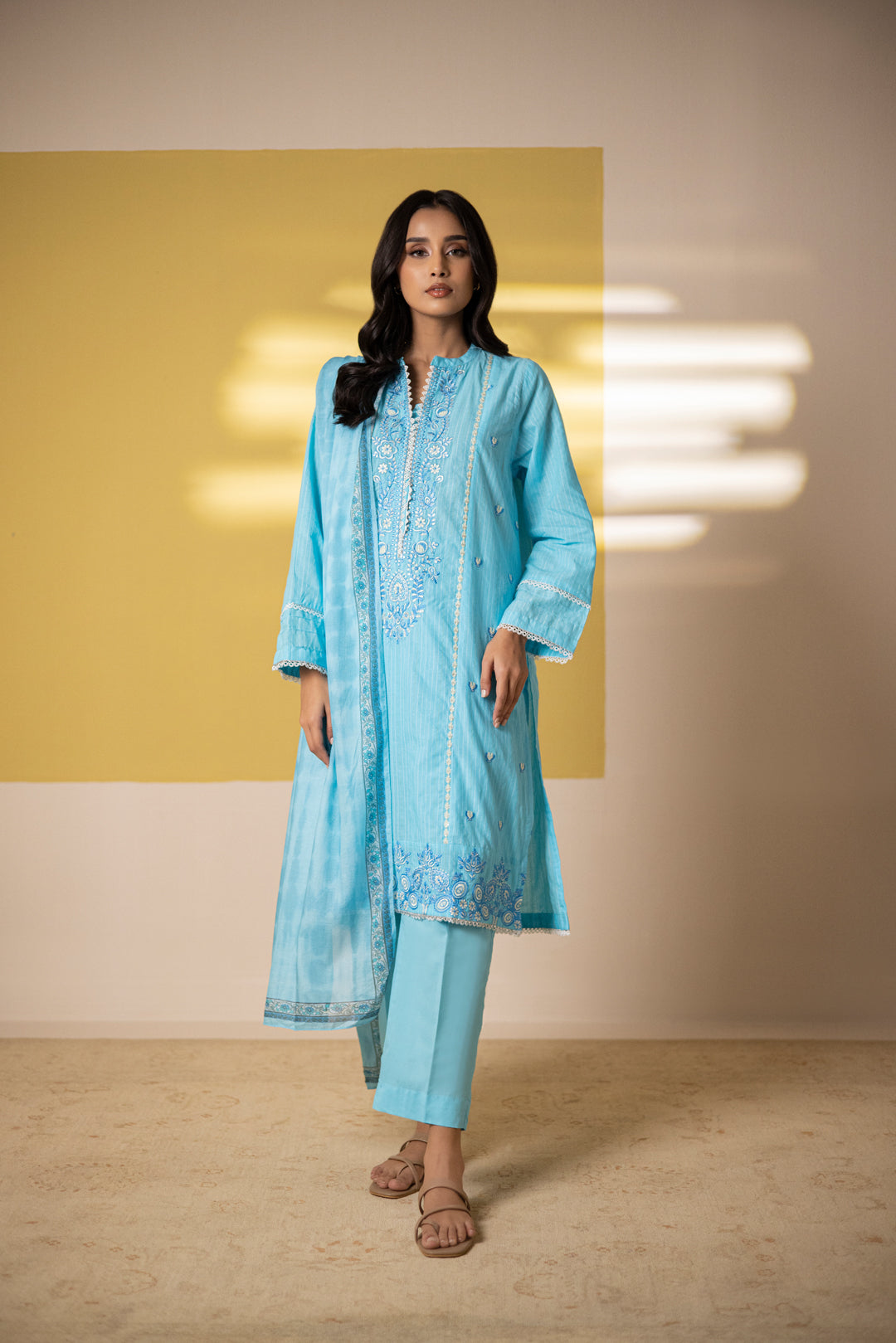 Zellbury | Summer Pret | Embroidered Kurta Dupatta Trouser - 1965 - House Of Hania