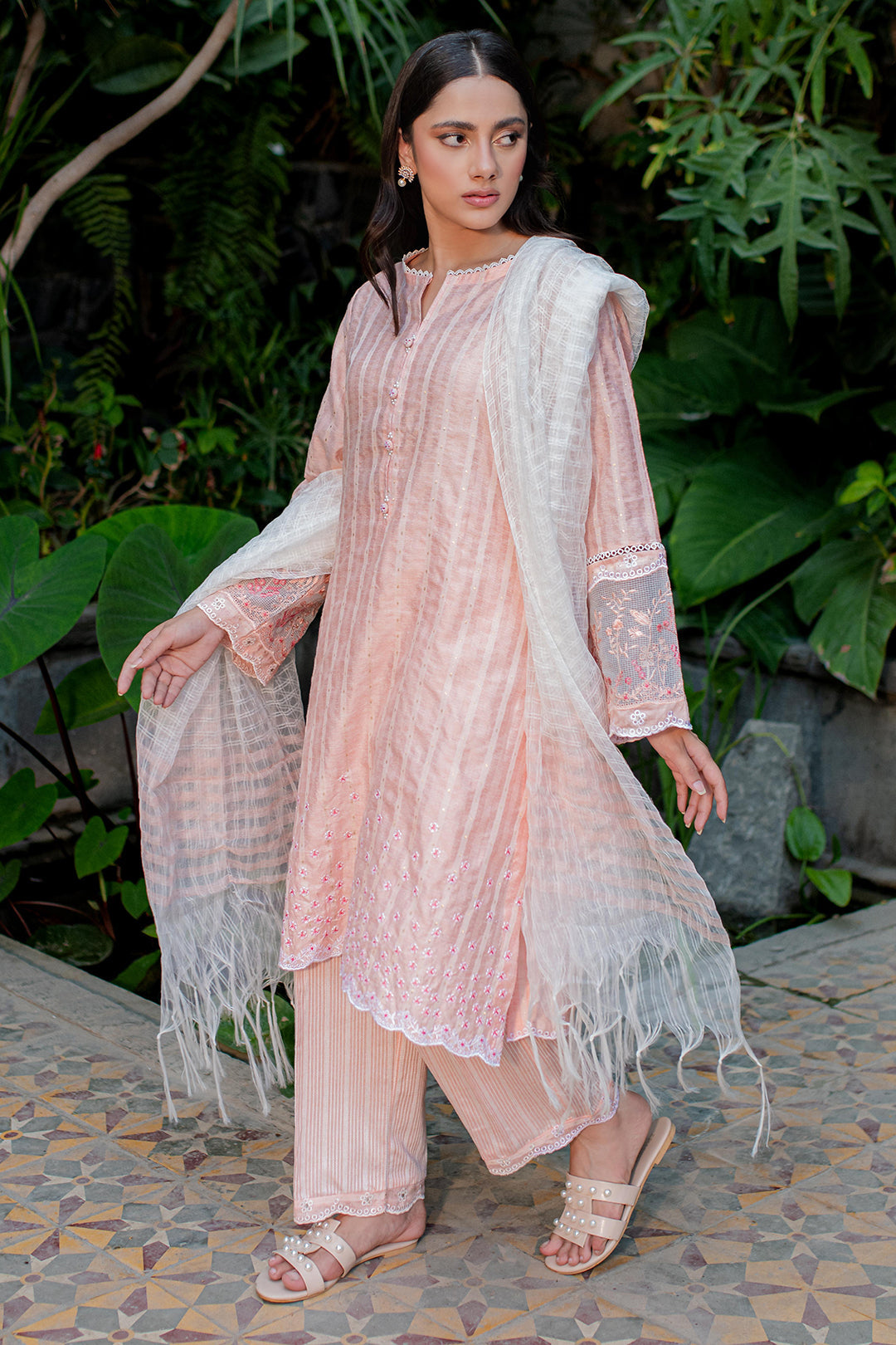 Zellbury | Summer Pret | Embroidered Kurta Dupatta Trouser - 2001 - House Of Hania