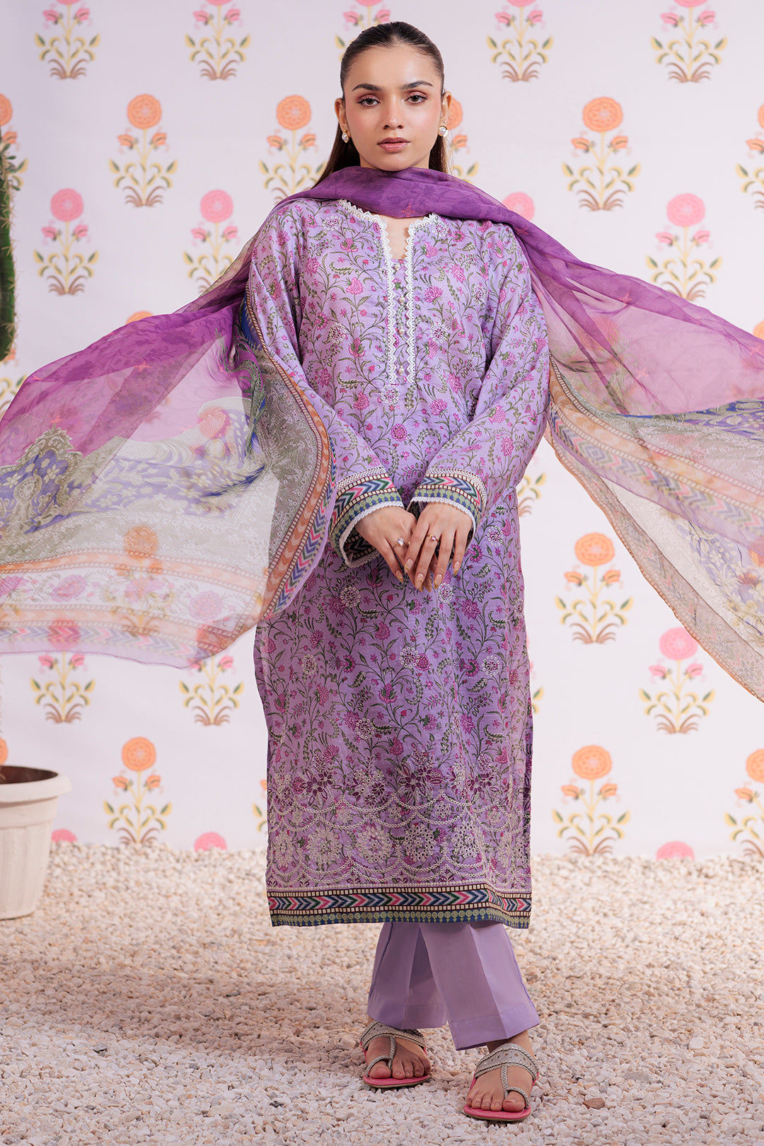 Zellbury | Summer Pret | Embroidered Kurta Dupatta Trouser - 2112 - House Of Hania