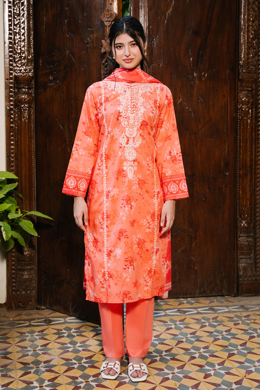 Zellbury | Summer Pret | Embroidered Kurta Dupatta Trouser - 2115 - House Of Hania