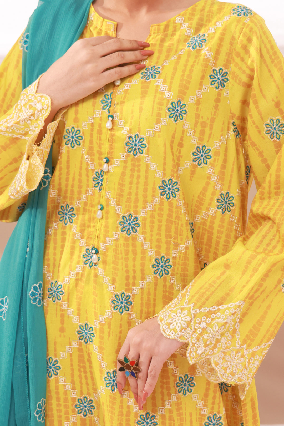 Zellbury | Summer Pret | Embroidered Kurta Dupatta Trouser - 2133 - House Of Hania