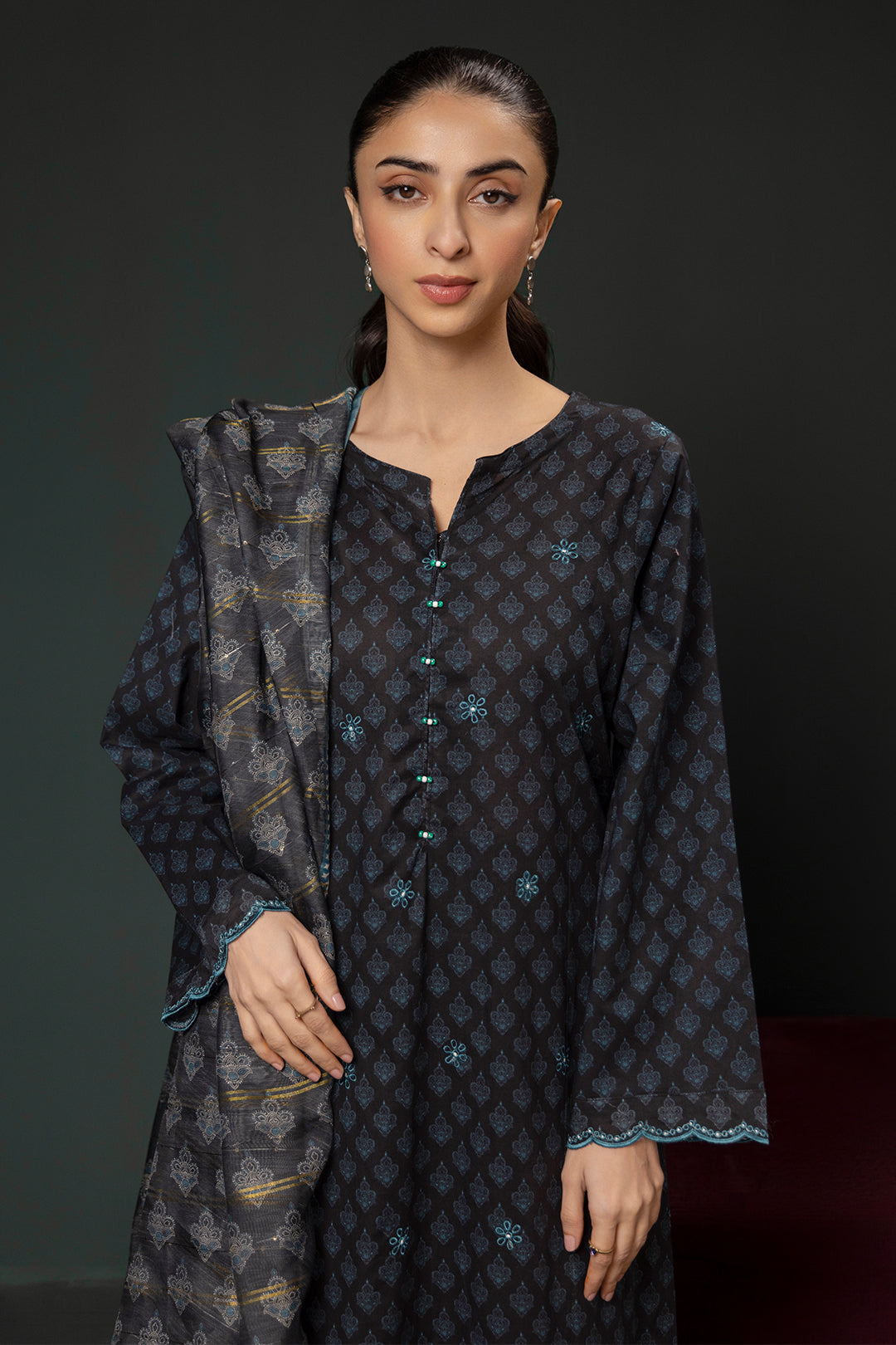 Zellbury | Summer Pret | Embroidered Kurta Dupatta Trouser - 2835 - House Of Hania