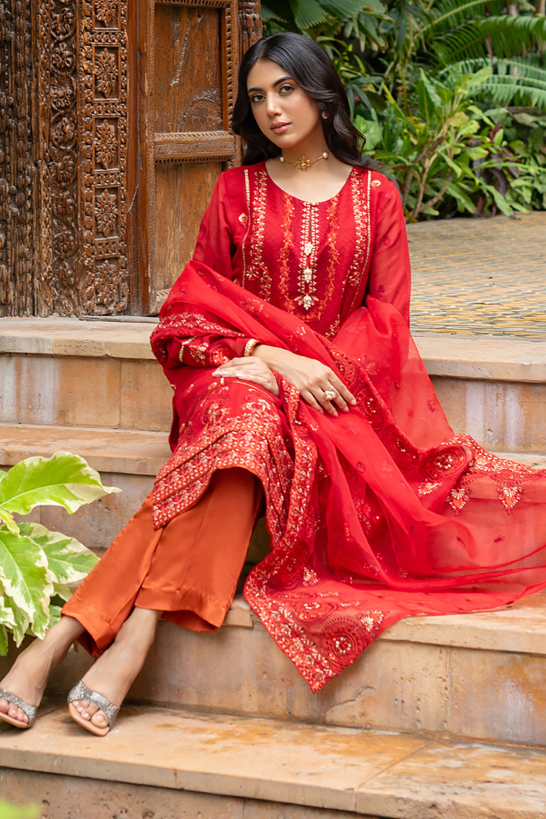 Zellbury | Summer Pret | Embroidered Kurta Dupatta Trouser - 3222 - House Of Hania