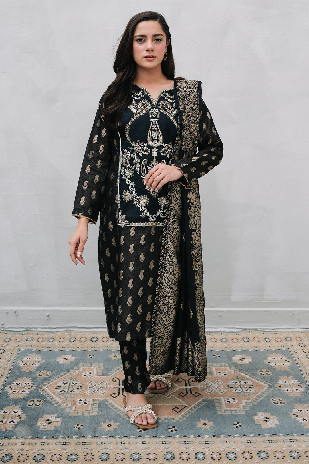 Zellbury | Summer Pret | Embroidered Kurta Dupatta Trouser - 3256 - House Of Hania