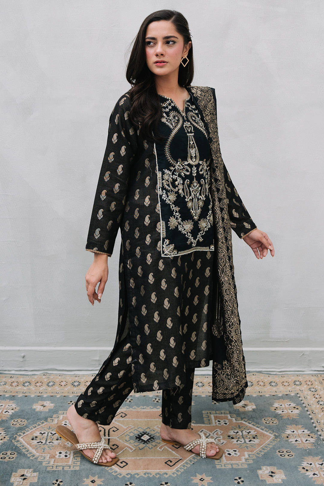 Zellbury | Summer Pret | Embroidered Kurta Dupatta Trouser - 3256 - House Of Hania