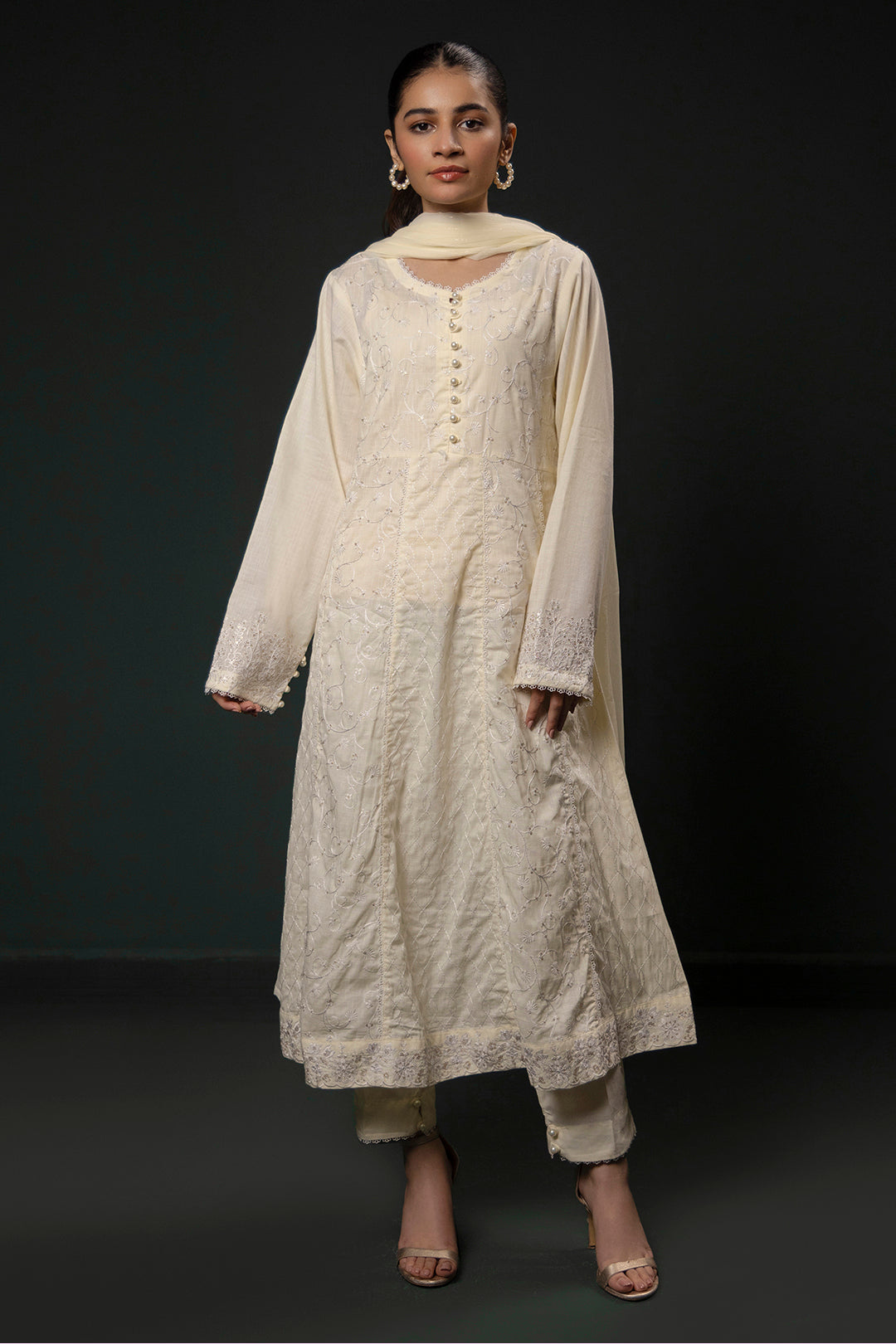 Zellbury | Summer Pret | Embroidered Kurta Dupatta Trouser - 3332 - House Of Hania