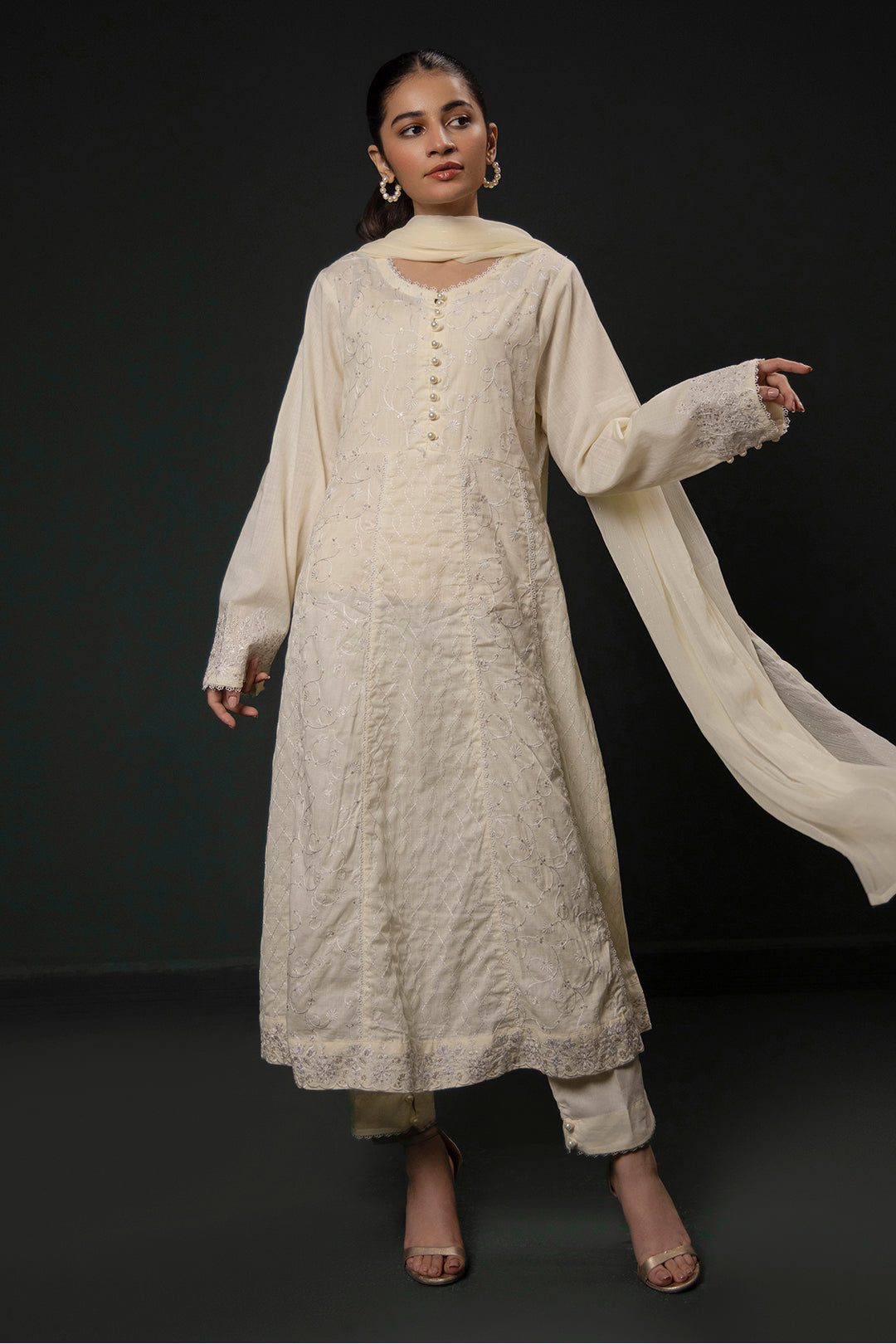 Zellbury | Summer Pret | Embroidered Kurta Dupatta Trouser - 3332 - House Of Hania