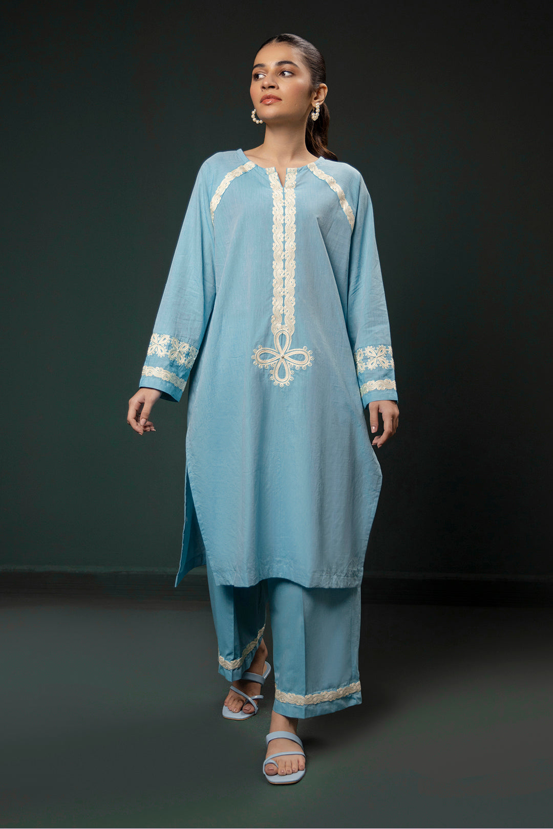 Zellbury | Summer Pret | Embroidered Kurta Trouser - 0977 - House Of Hania