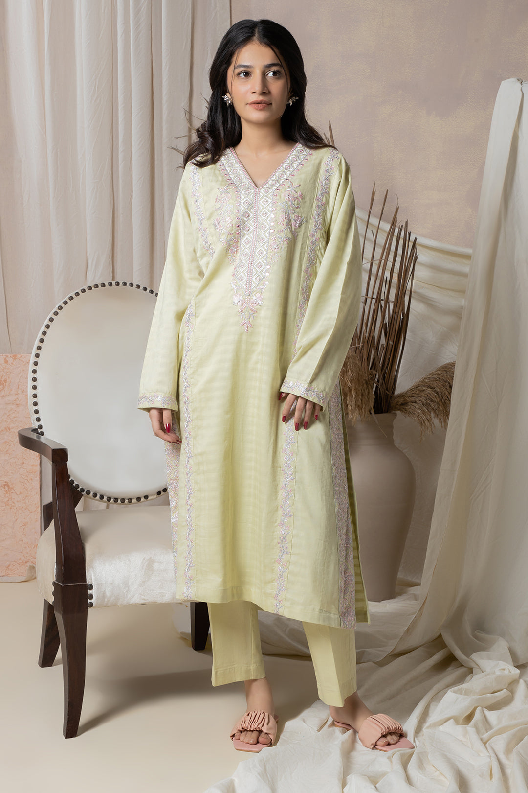 Zellbury | Summer Pret | Embroidered Kurta Trouser - 1767 - House Of Hania