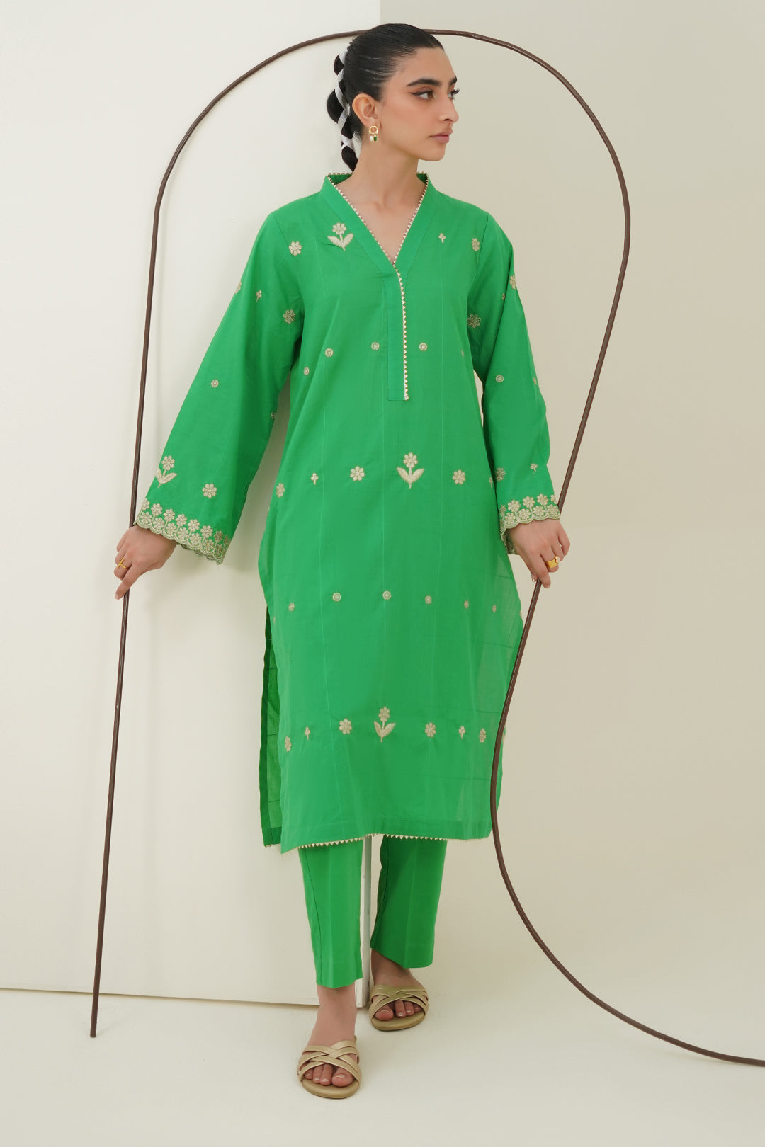 Zellbury | Summer Pret | Embroidered Kurta Trouser - 1933 - House Of Hania