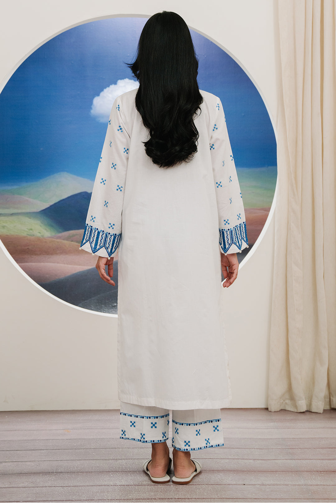 Zellbury | Summer Pret | Embroidered Kurta Trouser - 1984 - House Of Hania