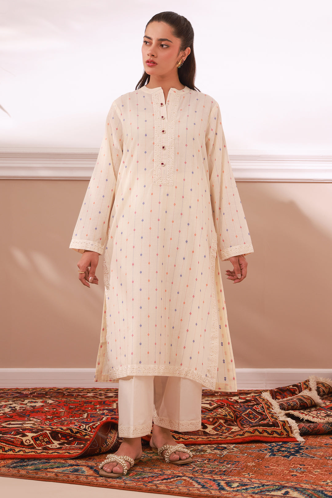 Zellbury | Summer Pret | Embroidered Kurta Trouser - 3323 - House Of Hania