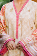 Zellbury | Unstitched 2 Piece Beige Color | Embroidered Shirt Dupatta - 0179 - House Of Hania