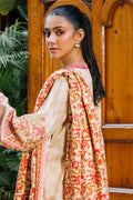 Zellbury | Unstitched 2 Piece Beige Color | Embroidered Shirt Dupatta - 0179 - House Of Hania