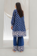 Zellbury | Unstitched 2 Piece Blue | Embroidered Shirt Shalwar - 0672 - House Of Hania