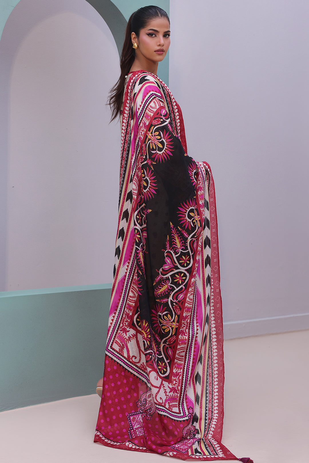 Zellbury | Unstitched 2 Piece Cambric | Embroidered Shirt Dupatta - 0022 - House Of Hania