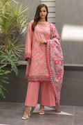 Zellbury | Unstitched 2 Piece Cambric | Embroidered Shirt Dupatta - 0025 - House Of Hania