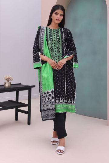 Zellbury | Unstitched 2 Piece Cambric | Embroidered Shirt Dupatta - 0027 - House Of Hania