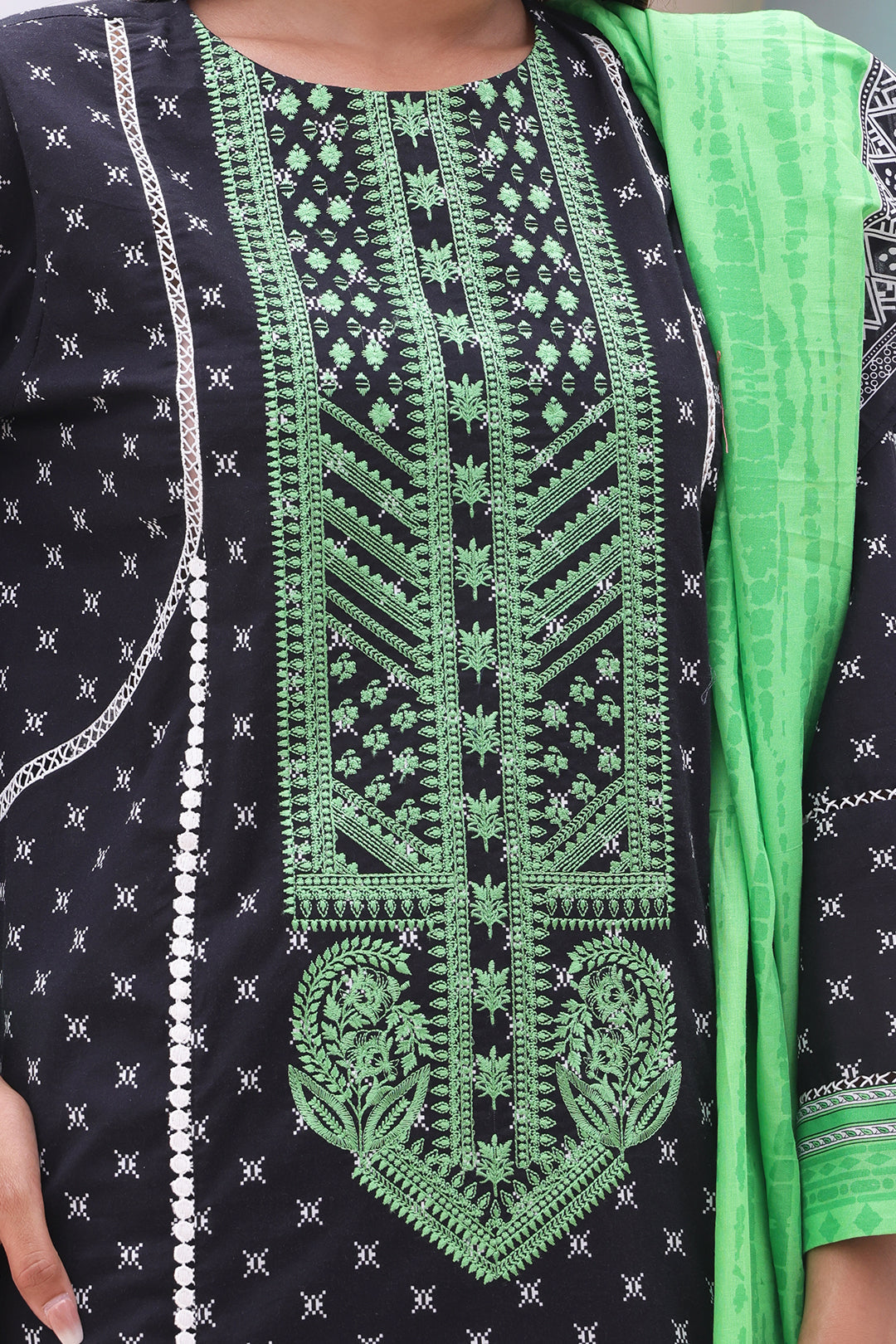 Zellbury | Unstitched 2 Piece Cambric | Embroidered Shirt Dupatta - 0027 - House Of Hania