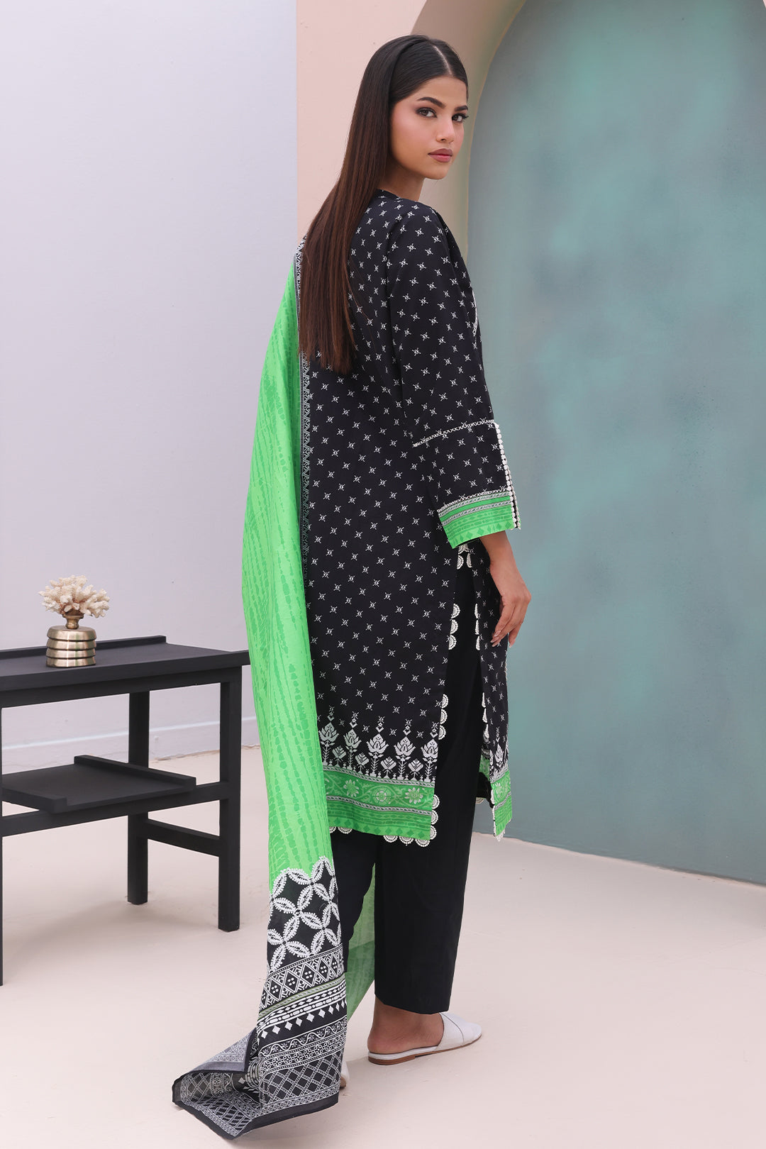 Zellbury | Unstitched 2 Piece Cambric | Embroidered Shirt Dupatta - 0027 - House Of Hania