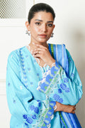 Zellbury | Unstitched 2 Piece Cambric | Embroidered Shirt Dupatta - 0028 - House Of Hania