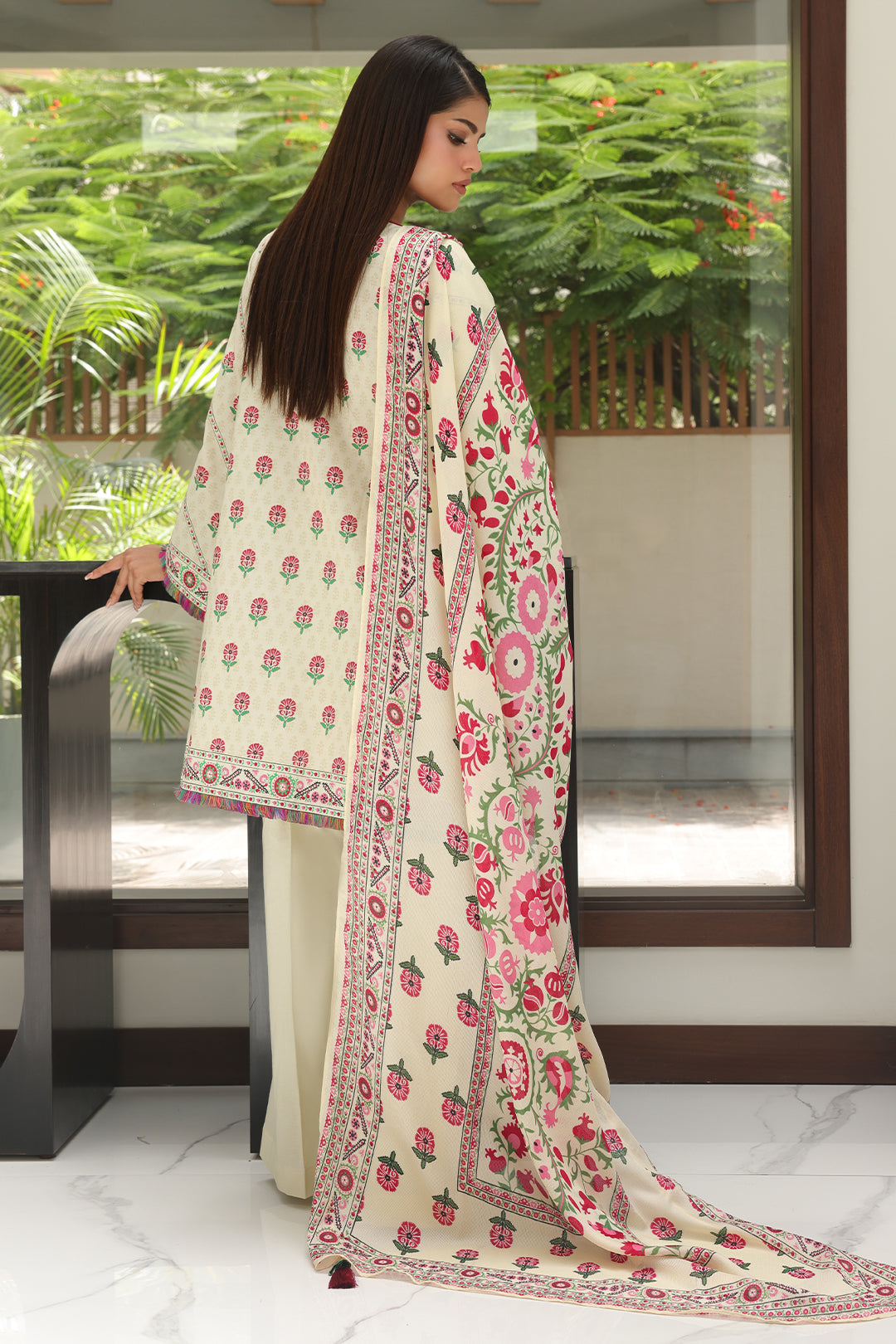 Zellbury | Unstitched 2 Piece Cambric | Embroidered Shirt Dupatta - 0105 - House Of Hania