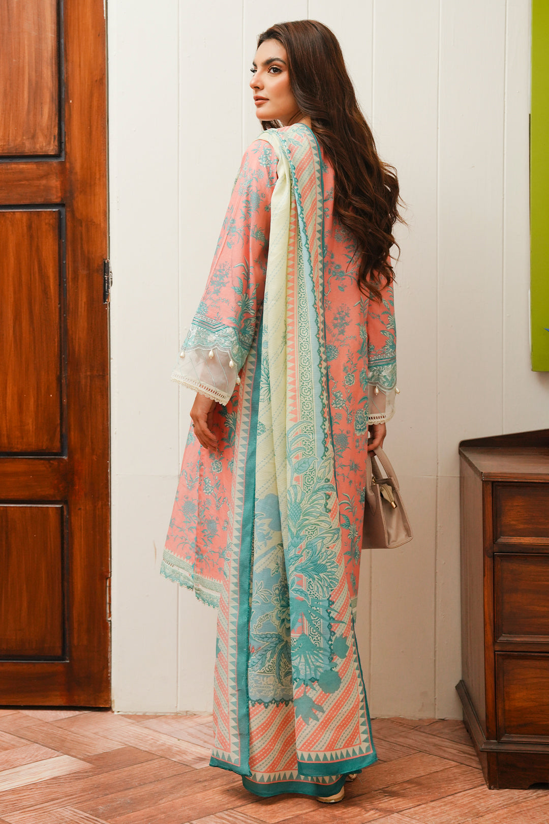 Zellbury | Unstitched 2 Piece Cambric | Embroidered Shirt Dupatta - 0106 - House Of Hania