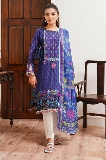 Zellbury | Unstitched 2 Piece Cambric | Embroidered Shirt Dupatta - 0108 - House Of Hania