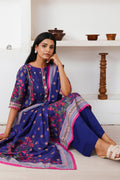 Zellbury | Unstitched 2 Piece Cambric | Embroidered Shirt Dupatta - 0110 - House Of Hania
