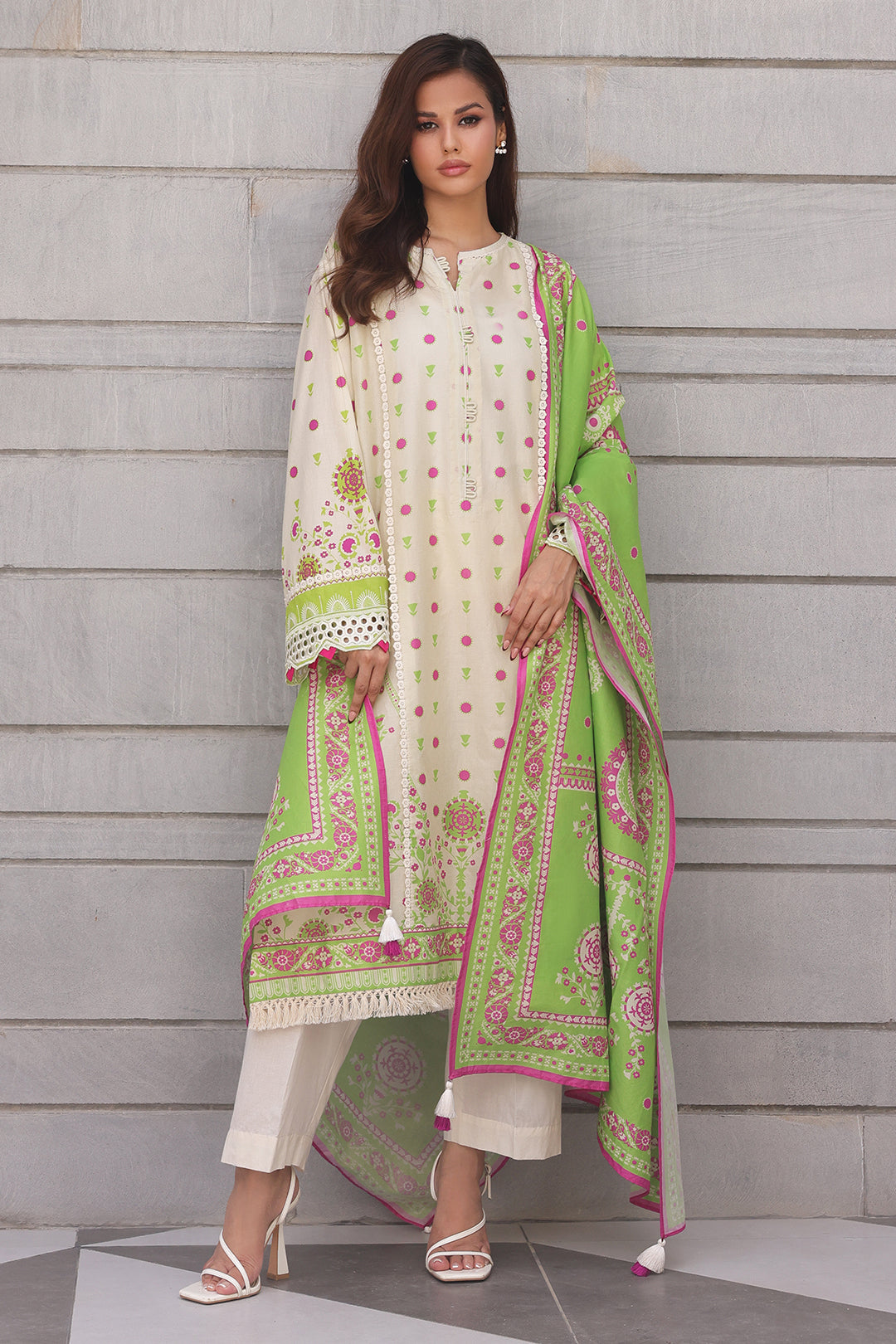 Zellbury | Unstitched 2 Piece Cambric | Embroidered Shirt Dupatta - 0111 - House Of Hania